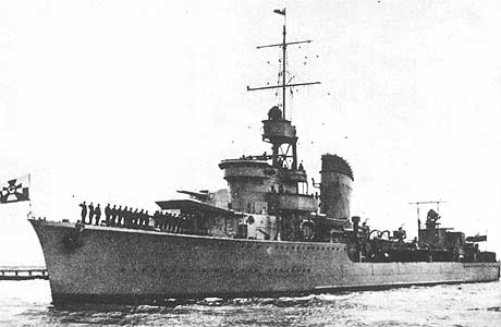 ORP BŁYSKAWICA - jeden z trzech polskich niszczycieli ewakuowanych w 1939 r. do Wlk. Brytanii
